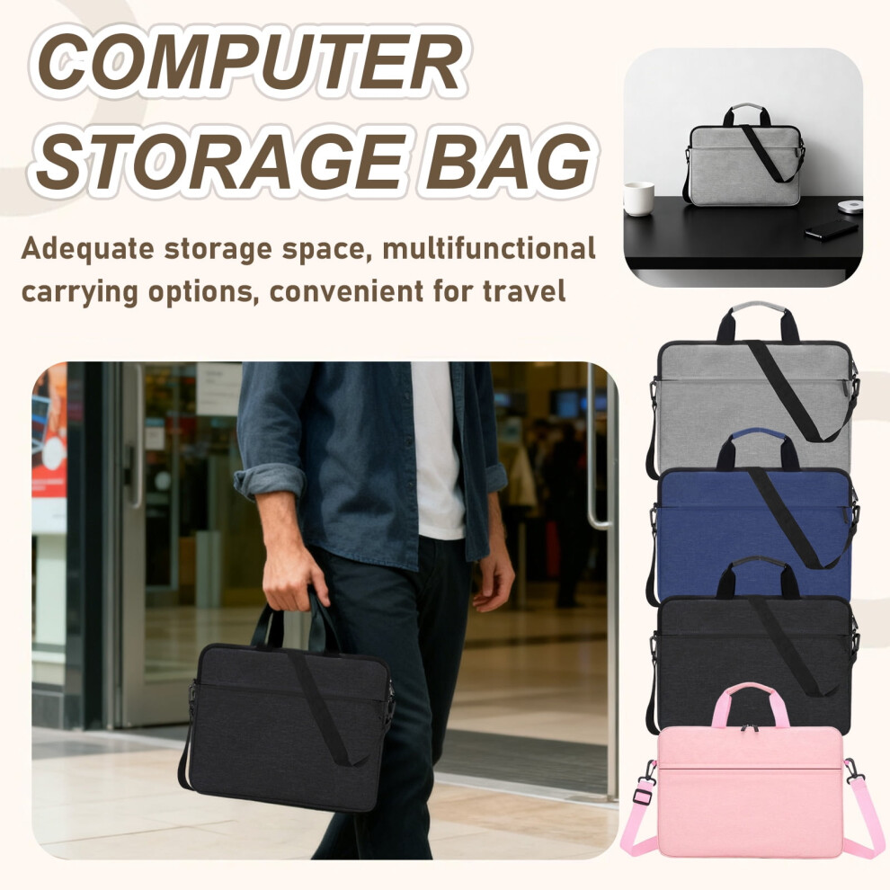 Lightweight Laptop Bag & Briefcase, Water-Resistant, Compatible With 14" Laptops, For Work/College/Commute (37X27cm) 9405492177345