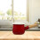 Red Enamel Small Saucepan 1 Piece Thick Base 1
