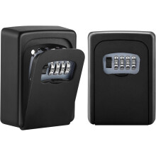Wall Mount Key Lock Box 2-Pack, 4-Digit Resettable Combo, Weatherproof, Holds 5 Keys – Compatible with Outdoor/Indoor/Garage/Gate