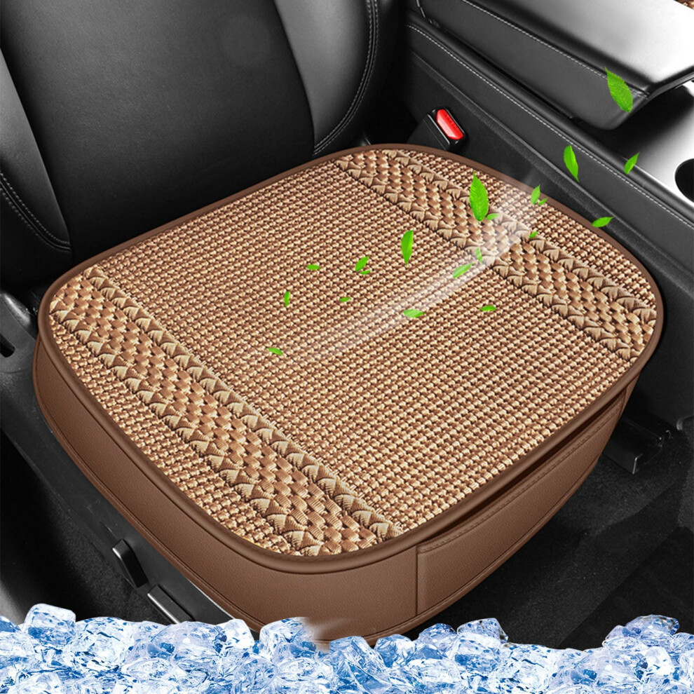 All-Season Fully Enclosed Leather Car Seat Cushion, Breathable Leather Seat Cover, Non-Slip Comfort Seat Pad For Car Truck Suv All Vehicle Models 9425574022042