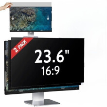 Set van 2 privacy screens voor 23,6 inch monitoren (16:9 beeldverhouding), met anti-blauwlicht- en anti-verblindingsfilter en verwijderbaar filter