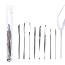 9-teiliges Stricknadelset aus Edelstahl mit stumpfer Spitze