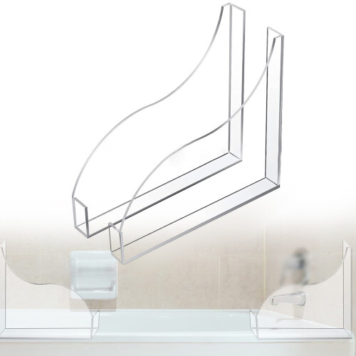 Acrylic Bathtub Guard Transparent Water Barrier 2-Pack 1