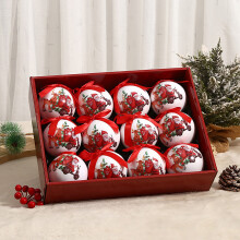 Lot de 12 boules de Noël incassables en plastique, 8 cm (3,15 pouces), pour décorer votre sapin de Noël, mariages et fêtes.