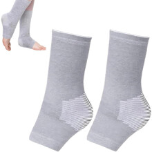 Chaussettes manchons en bambou, 2026New Chaussettes manchons confortables pour la voûte plantaire, le talon et la cheville (Gris - 1 paire, M)