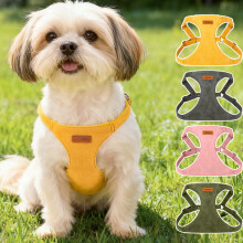 Conjunto de arnés y correa para perro pequeño – Gamuza suave, ajustable,