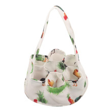 Sacs à œufs en toile - Panier à œufs avec pochettes, panier de ramassage d'œufs portable avec poignée, sacs à œufs pliables pour jardin de