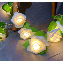 Artificial Flowers Garland String Lights, LED Flowers Light Battery Operated Fairy String Lights for Christmas Wedding Birthday Home Party Decoration