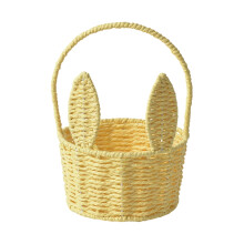 Panier à fleurs tressé à la main en forme d'oreilles de lapin | Panier de rangement créatif en corde de papier écologique