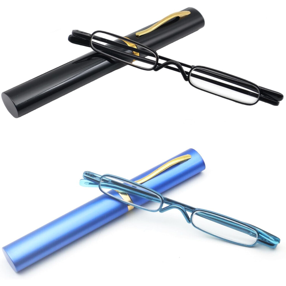 Light Mini Slim Reading Glasses With Clip Case Â 3 Pairs