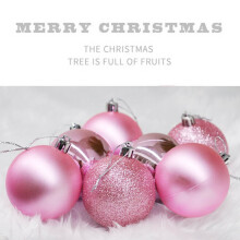Boules de Noël incassables, 24 pièces, roses, pour sapin de Noël, fêtes et mariages.