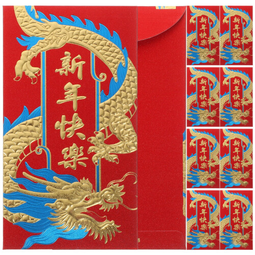 Sacos da Sorte Vermelhos com Estampas Chinesas - 36 unidades