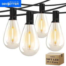 50 Fuß lange Lichterkette für den Außenbereich S14 2700K Warmweiß 25 LEDs