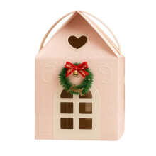 Coffret cadeau Maisonnette de Noël féérique, coffret cadeau en forme de maison - Cadeau idéal pour les intérieurs luxueux - Rouge Noël