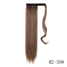22 34inches Long Straight Ponytail Synthetic Extensions Heat Resistant Hair Wrap Around Pony Hairpiece for Women