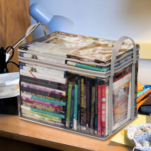 Boîte de rangement transparente pliable pour livres, maison, voyage et activités de plein air – Résistante et organisée