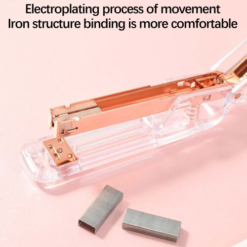 Clear Plastic Stapler with Modern Design - Lightweight Office Binding Tool for Paper Documents - For Office Classroom Use 2