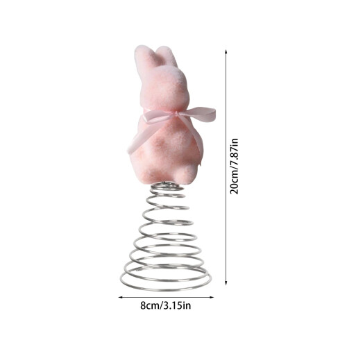 Decorațiune de Paște cu iepuraș plușat și fundă, 19 cm 1