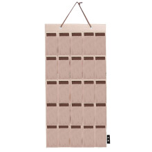 Organisateur de lunettes de soleil Ă suspendre au mur, avec pochettes en feutre et cordelette robuste.