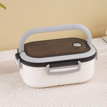 Boîte à bento compartimentée à double couche pour la maison et le bureau ; compatible micro-ondes.