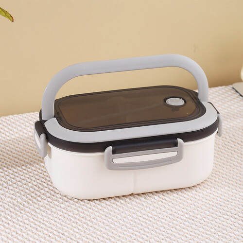 Boîte à bento compartimentée à double couche pour la maison et le bureau ; compatible micro-ondes.