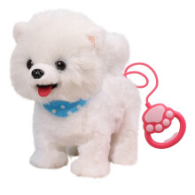 Walking Bark Toy Dog on Leash, Plush Interactive Puppy with Wagging Tail – Compatible with Ages 3-7+, 11x5.9in