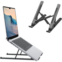Portable Ergonomic Laptop Stand, 7-Levels Adjustable ABS Riser Holder Compatible with All Laptops & iPad (10-15.6")