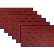 Sets de table, sets de table lavables en vinyle tissé résistant pour table à manger, sets de table en plastique résistant à la chaleur, lot de 6