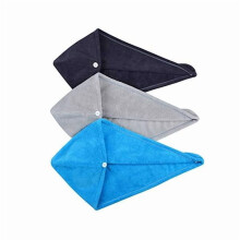 Soft Microfiber Hair Drying Towel Turban Wrap, Fast-Drying & Ultra-Absorbent – 3-Pack (Dark Grey, Grey, Sky Blue), Great Gift for Women