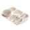 13.6*9.3 In Divided Dinner Plates Square 4 Pc Plates Set Buffet Plates Five-Cell Grid Beige Home Stackable Plates 3