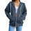 Damen-Sweatshirt, Kapuzenpullover, lässig, langärmelig, leicht, bequem, modisch, Größe M, Z08Navy 1