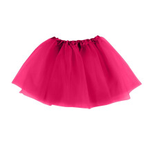 Summer Girls Three-Layer Mesh Dance Skirt - Rose Red Fluffy Princess Half-Body Short Skirt | Kids Party Dress Up Skirt