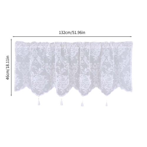 Cortinas de linho e algodão branco translúcido com franjas, 45,7 x 132,8 cm (18 x 52 polegadas), com pregas francesas, que filtram a luz e garantem 2