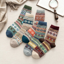 Calze da donna in lana, 5 paia, calde calze invernali, spesse, a maglia, comode, a mezza gamba, regalo per donne, colori assortiti