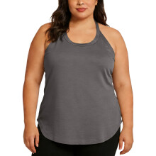 Débardeur sport grande taille pour femme, col rond, coupe ample, respirant et confortable, couleur unie, idéal pour la salle de sport, le yoga et
