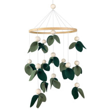 Green Leaf Mobile for Crib Mobile Forest Baby Mobile Green Forest Nursery décor Baby Mobile Green Leaf Mobile for Crib Mobile with Wooden Bead