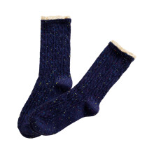 Calcetines de algodón para mujer con lunares, ribete de encaje con volantes y patchwork.