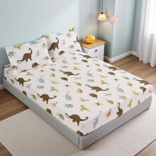 Dinosaur Full Size Bed Sheet Set (3pcs), Soft Microfiber, Colorful Design for Kids/Teens – Compatible with Standard Beds