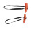 2PCS Orange Silicone Nylon Horn Shaped Pull Up Handles for Gym Workout 2