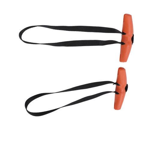 2PCS Orange Silicone Nylon Horn-Shaped Pull Up Handles for Gym Workout 1