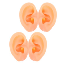 2Paar Weiche Silikon Ohrmodelle in Hellgelb Für Piercing Und Training