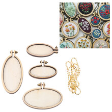 5Pièces Anneaux En Bois Miniature Pour Broderie Jaune Clair Décor
