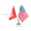 5Ensembles Supports Drapeaux Intérieur Acier Argent Usa Canada 2