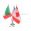 5Ensembles Supports Drapeaux Intérieur Acier Argent Usa Canada 3