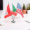 5Ensembles Supports Drapeaux Intérieur Acier Argent Usa Canada 4