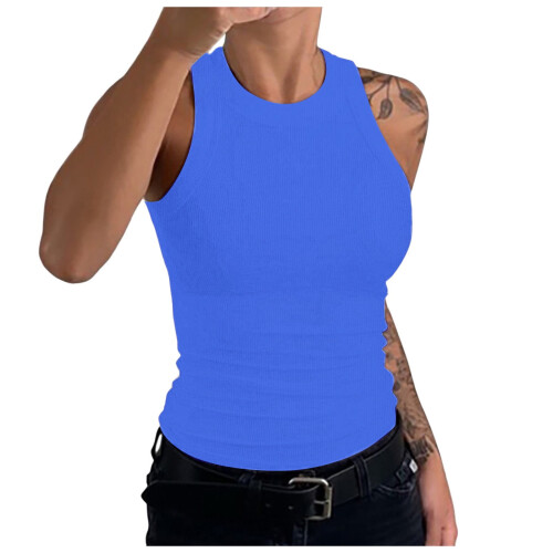 Women's Backless Tank Top Blue S