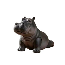 Statue d'hippopotame en rĂ©sine, fabriquĂ©e Ă la main, en position allongĂ©e sur le ventre, figurine de mĂ©ditation pour la dĂ©coration de bureau Ă