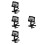 4Pièces Ventilateur De De Rotatif ABS Noir 9