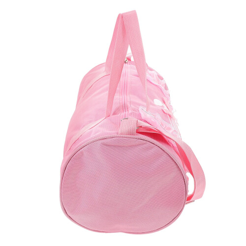 Borsa da ballo rosa portatile con resistente materiale Oxford e tracolla regolabile.