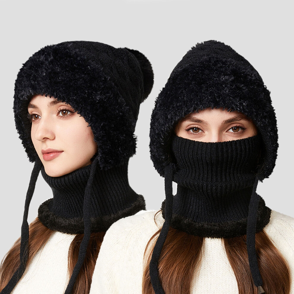 3-In-1 Winter Knit Balaclava Hat Scarf Mask, Fleece-Lined & Windproof For Skiing, Snowboarding Â Compatible With Adults 9405492060357